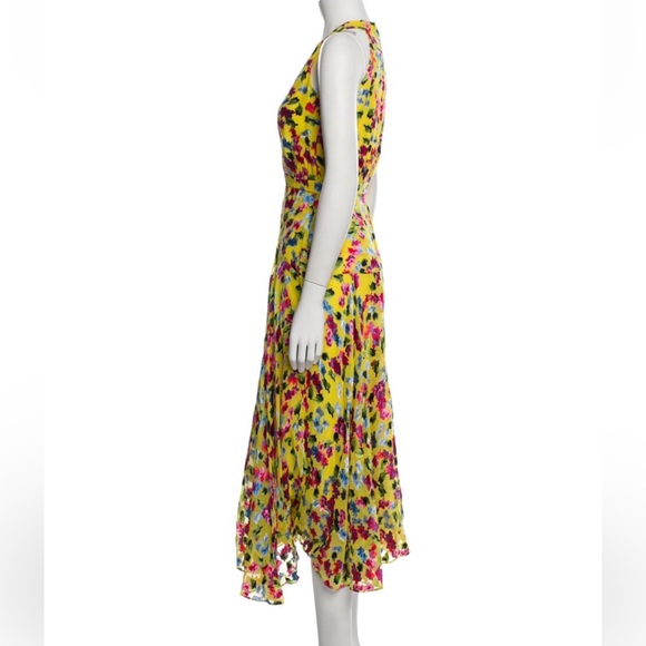Saloni Rita Abstract Floral Multicolor Halter Midi Dress - Picture 6 of 9